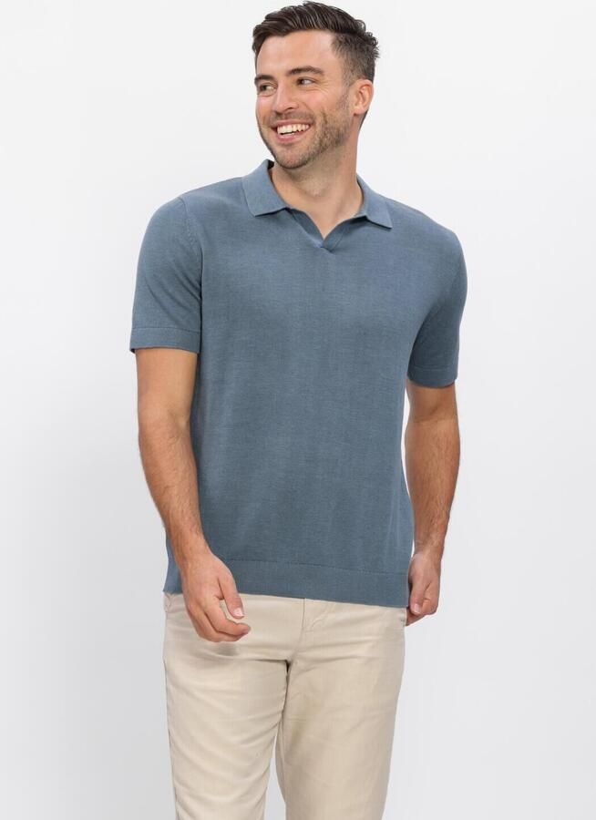 Selected Homme regular fit poloshirt van mix van katoen en linnen model 'MATTIS'