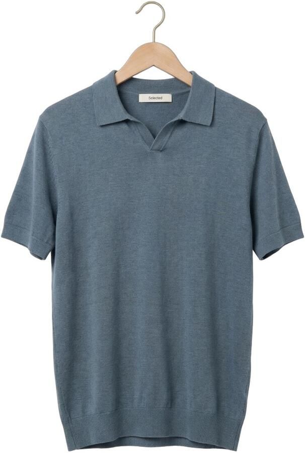 Selected Homme regular fit poloshirt van mix van katoen en linnen model 'MATTIS' - Foto 4