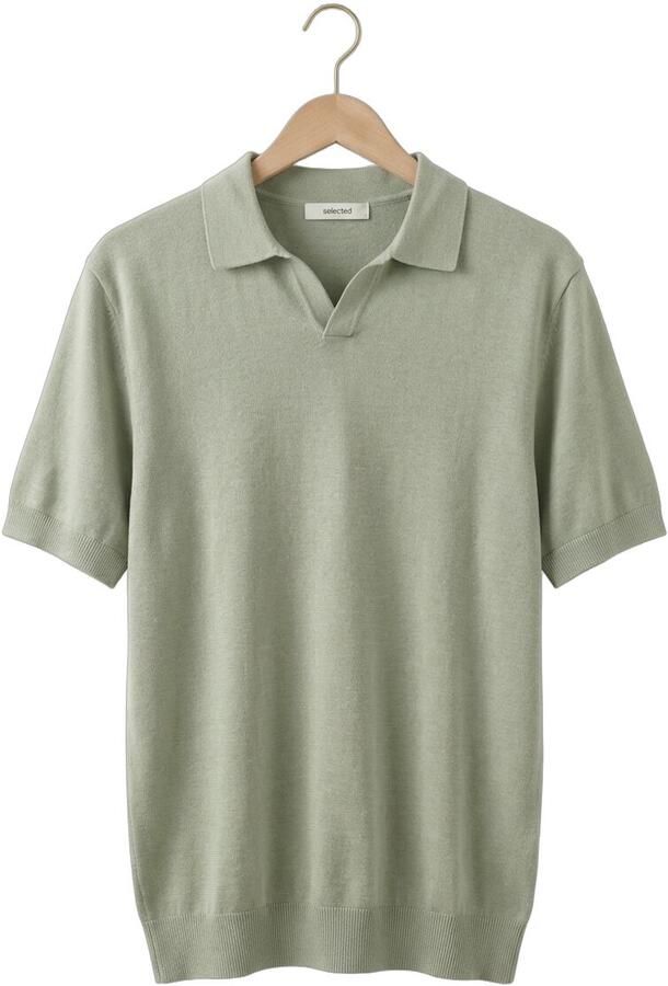 Selected Homme regular fit poloshirt van mix van katoen en linnen model 'MATTIS' - Foto 4