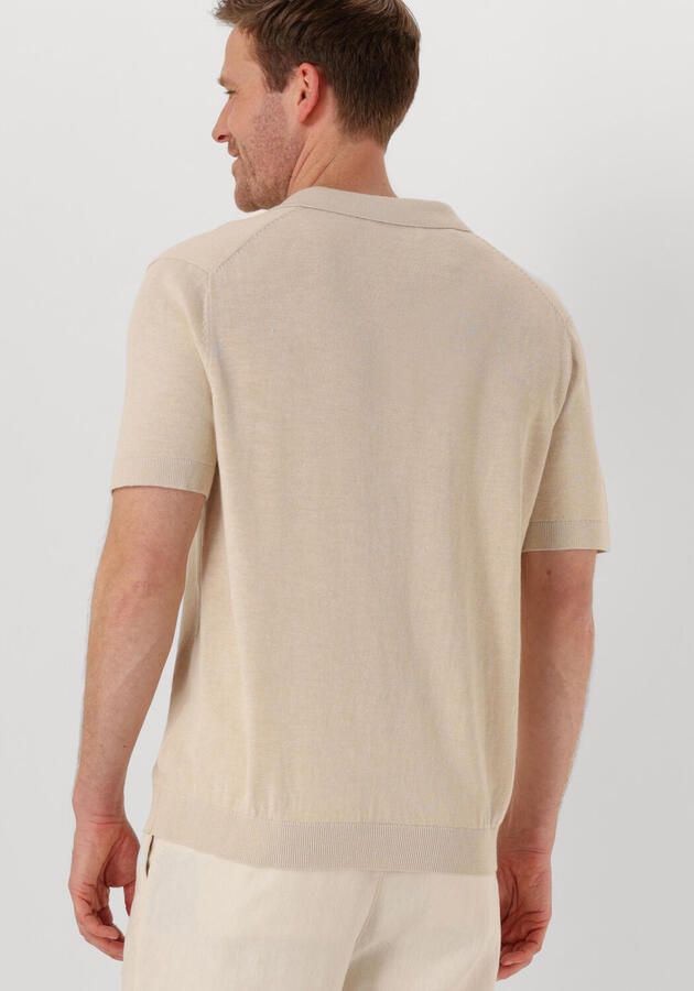 SELECTED HOMME Heren Polo's & T-shirts Slhmattis Ss Knit Sun Open Polo Noos Beige - Foto 2