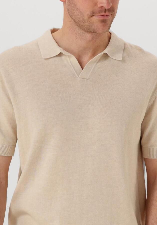 SELECTED HOMME Heren Polo's & T-shirts Slhmattis Ss Knit Sun Open Polo Noos Beige - Foto 3