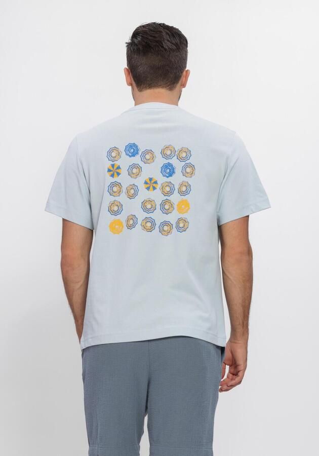 SELECTED MEN Heren Polo's & T-shirts Slhmax Graphic Ss O-neck Tee Lichtblauw