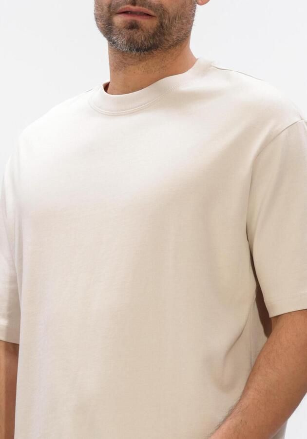 SELECTED MEN Heren Polo's & T-shirts Slhrelaxaspen 2-ply Ss O-neck Noos Beige - Foto 4