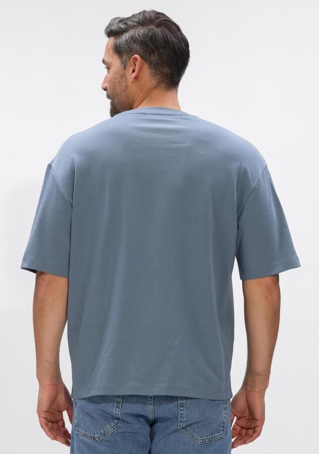 SELECTED MEN Heren Polo's & T-shirts Slhrelaxaspen 2-ply Ss O-neck Noos Blauw - Foto 3