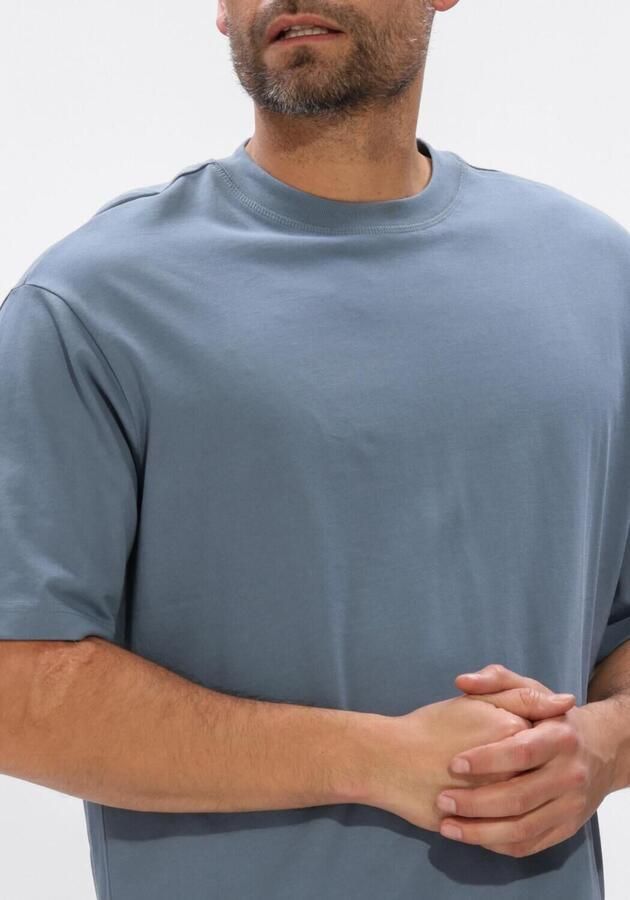 SELECTED MEN Heren Polo's & T-shirts Slhrelaxaspen 2-ply Ss O-neck Noos Blauw - Foto 4