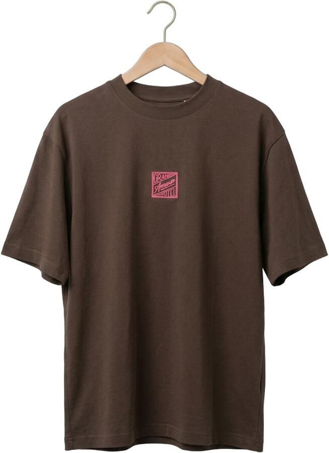 SELECTED MEN Heren Polo's & T-shirts Slhrelaxbrock Ss Tee Hotel Amour Bruin - Foto 2