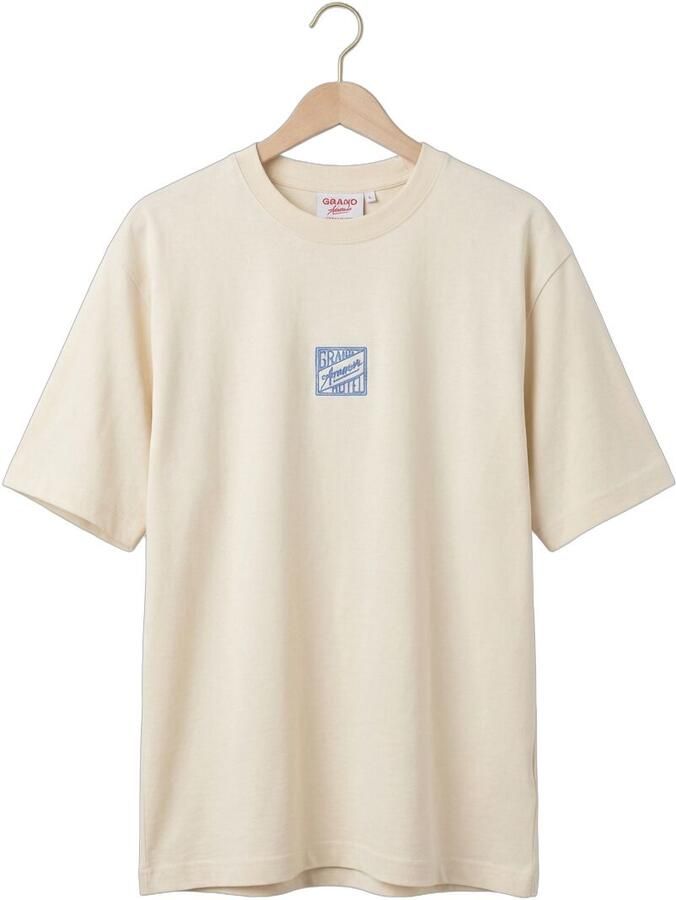 SELECTED MEN Heren Polo's & T-shirts Slhrelaxbrock Ss Tee Hotel Amour Ecru - Foto 2