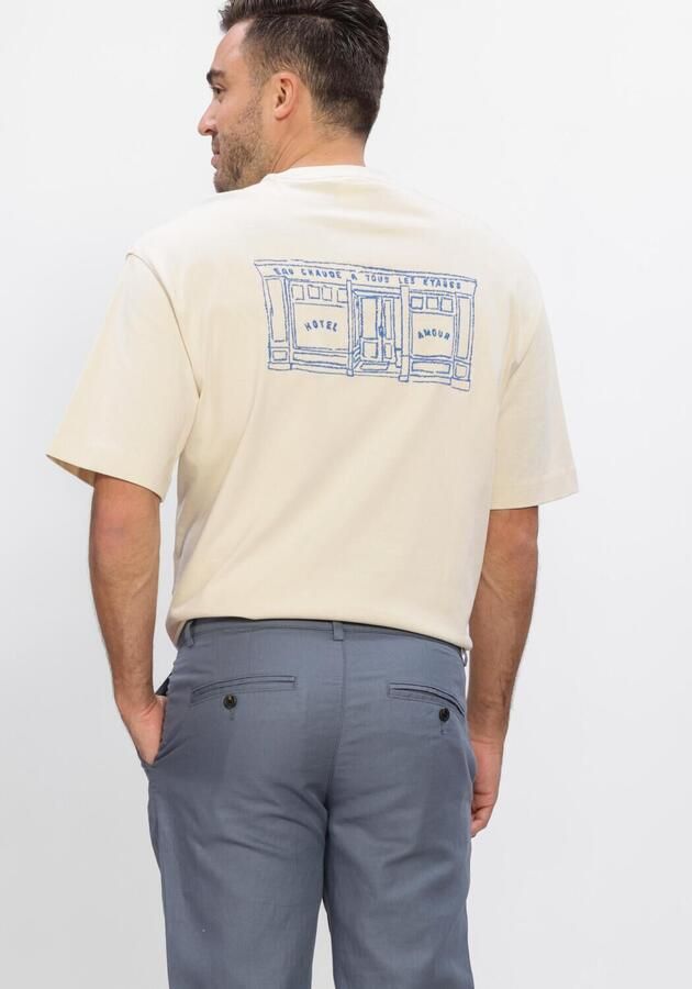 SELECTED MEN Heren Polo's & T-shirts Slhrelaxbrock Ss Tee Hotel Amour Ecru - Foto 3