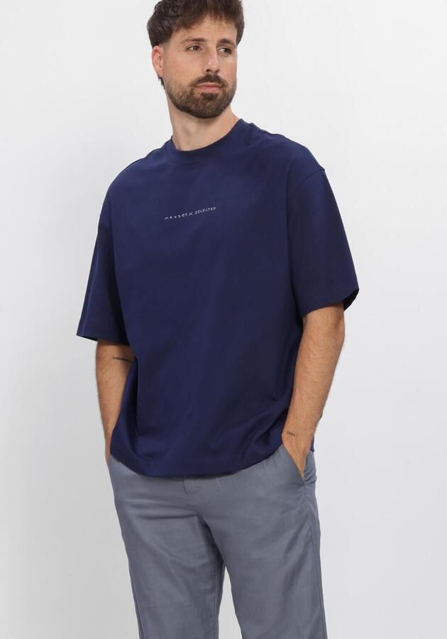 SELECTED MEN Heren Polo's & T-shirts Slhrelaxnorman License Ss Tee Donkerblauw - Foto 3