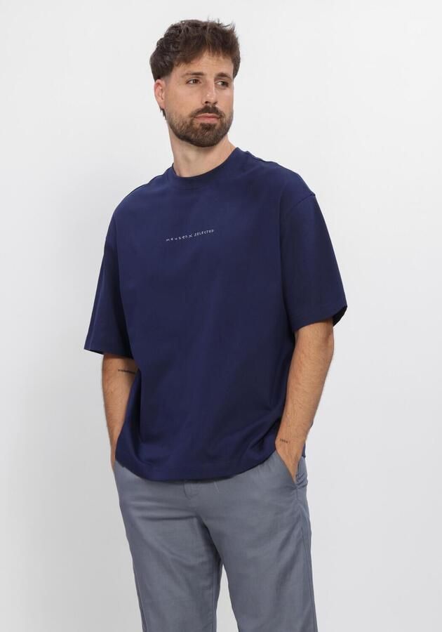 SELECTED MEN Heren Polo's & T-shirts Slhrelaxnorman License Ss Tee Donkerblauw - Foto 3