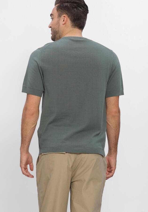 SELECTED MEN Heren Polo's & T-shirts Slhtorino Ss Knit Crew Neck Noos Donkergroen - Foto 3