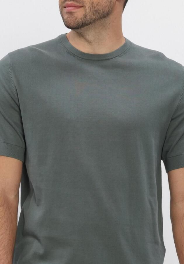 SELECTED MEN Heren Polo's & T-shirts Slhtorino Ss Knit Crew Neck Noos Donkergroen - Foto 4