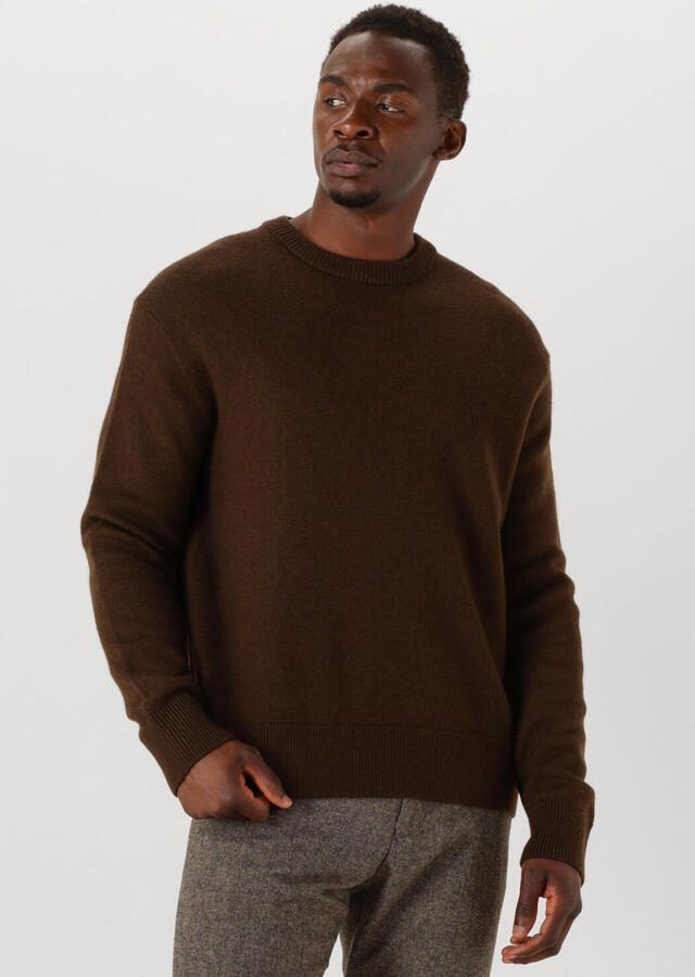 SELECTED MEN Heren Truien & Vesten Slharne Ls Knit Relaxed Wool Crew Neck Bruin