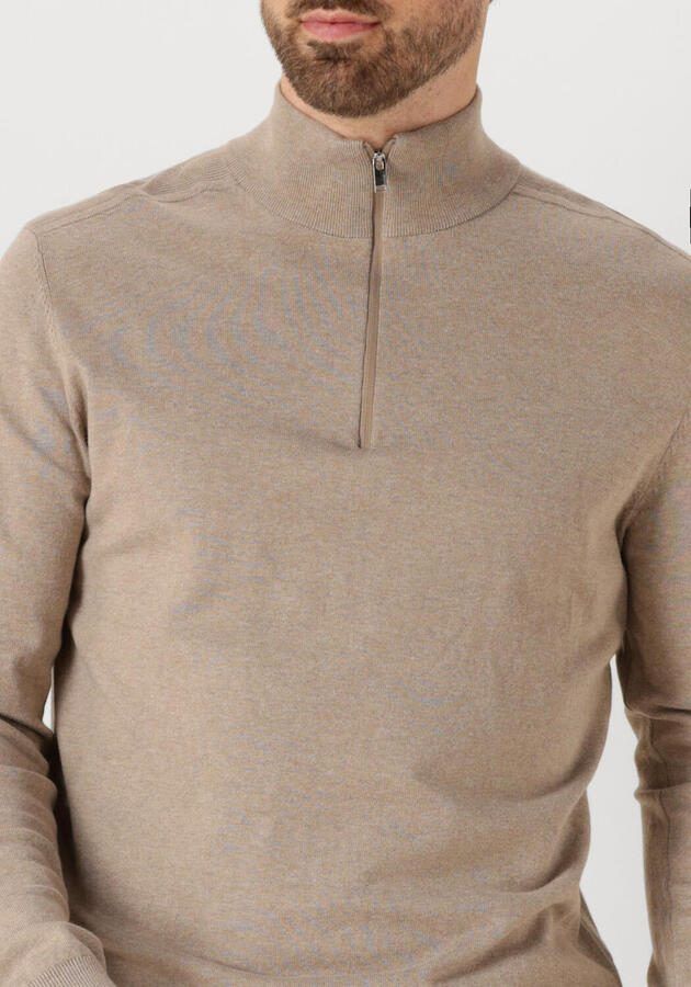 SELECTED MEN Heren Truien & Vesten Slhberg Half Zip Cardigan Noos Beige - Foto 3