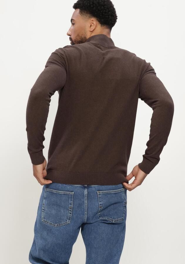 SELECTED MEN Heren Truien & Vesten Slhberg Half Zip Cardigan Noos Bruin - Foto 2