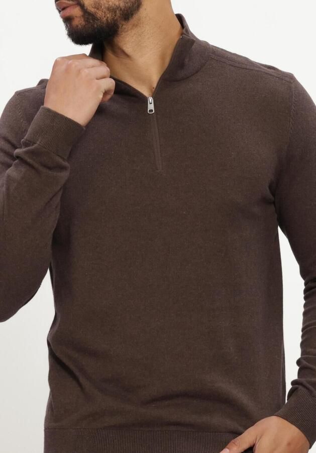 SELECTED MEN Heren Truien & Vesten Slhberg Half Zip Cardigan Noos Bruin - Foto 3