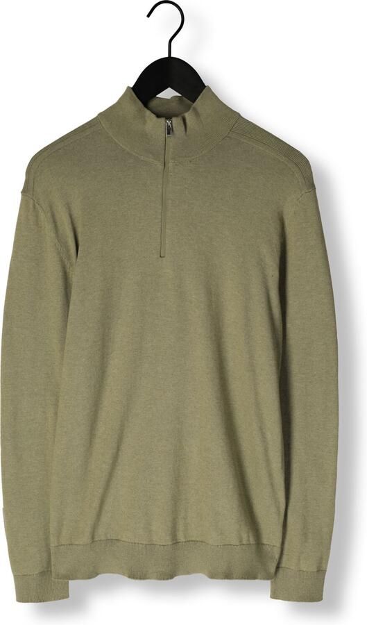 SELECTED MEN Heren Truien & Vesten Slhberg Half Zip Cardigan Noos Khaki - Foto 4