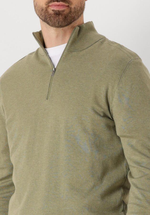 SELECTED MEN Heren Truien & Vesten Slhberg Half Zip Cardigan Noos Khaki - Foto 3