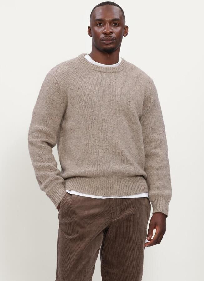 SELECTED MEN Heren Truien & Vesten Slhcody Ls Knit Crew Neck Beige