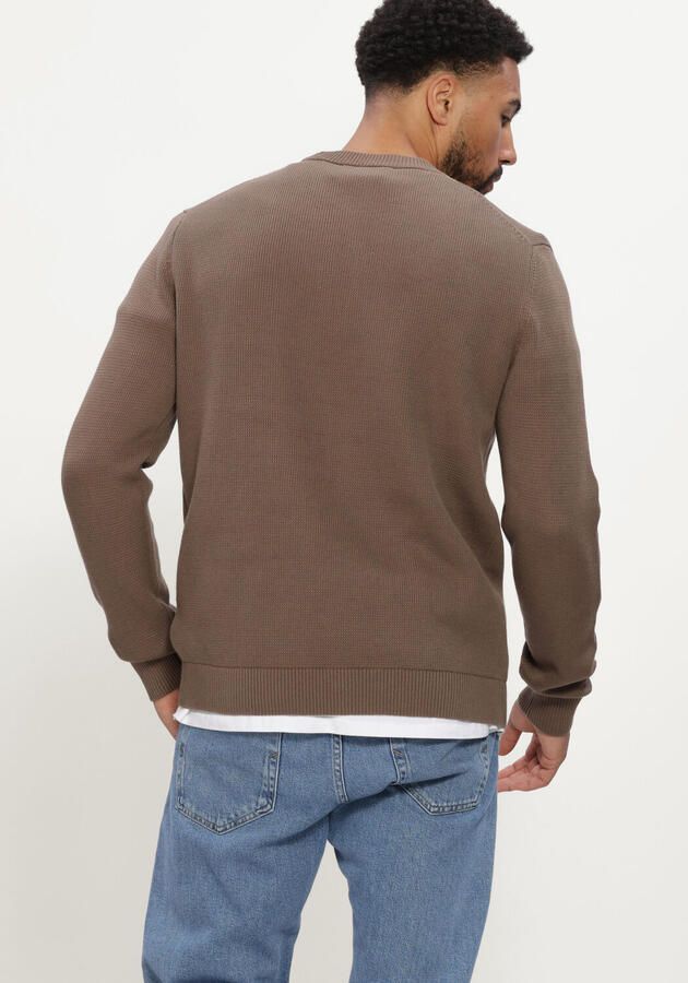 SELECTED MEN Heren Truien & Vesten Slhdane Ls Knit Structure Crew Neck Noos Bruin - Foto 2