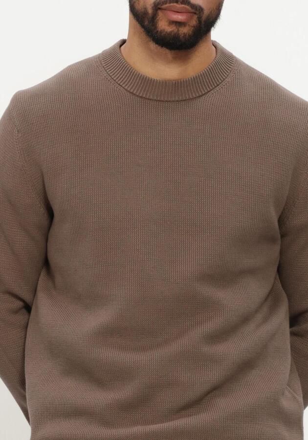 SELECTED MEN Heren Truien & Vesten Slhdane Ls Knit Structure Crew Neck Noos Bruin - Foto 3