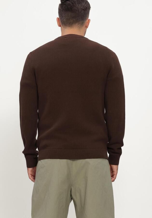 SELECTED MEN Heren Truien & Vesten Slhdane Ls Knit Structure Crew Neck Noos Bruin - Foto 2