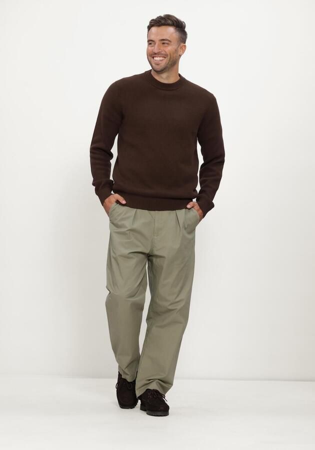 SELECTED MEN Heren Truien & Vesten Slhdane Ls Knit Structure Crew Neck Noos Bruin - Foto 4