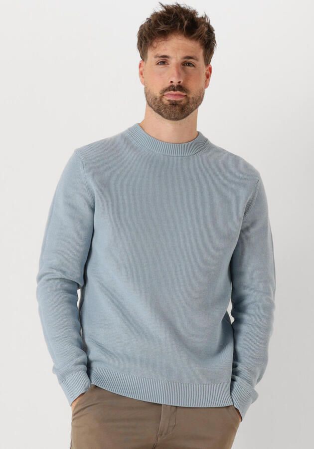 SELECTED MEN Heren Truien & Vesten Slhdane Ls Knit Structure Crew Neck Noos Lichtblauw