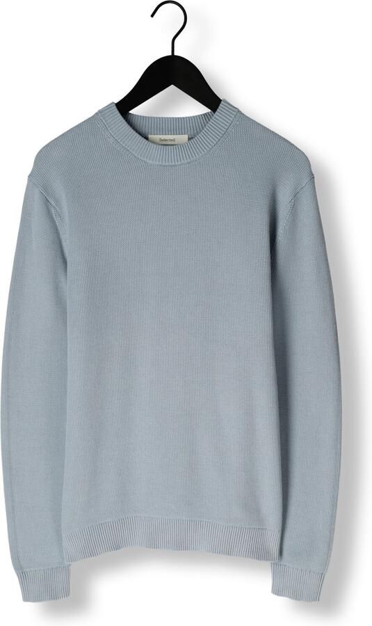 SELECTED MEN Heren Truien & Vesten Slhdane Ls Knit Structure Crew Neck Noos Lichtblauw - Foto 4