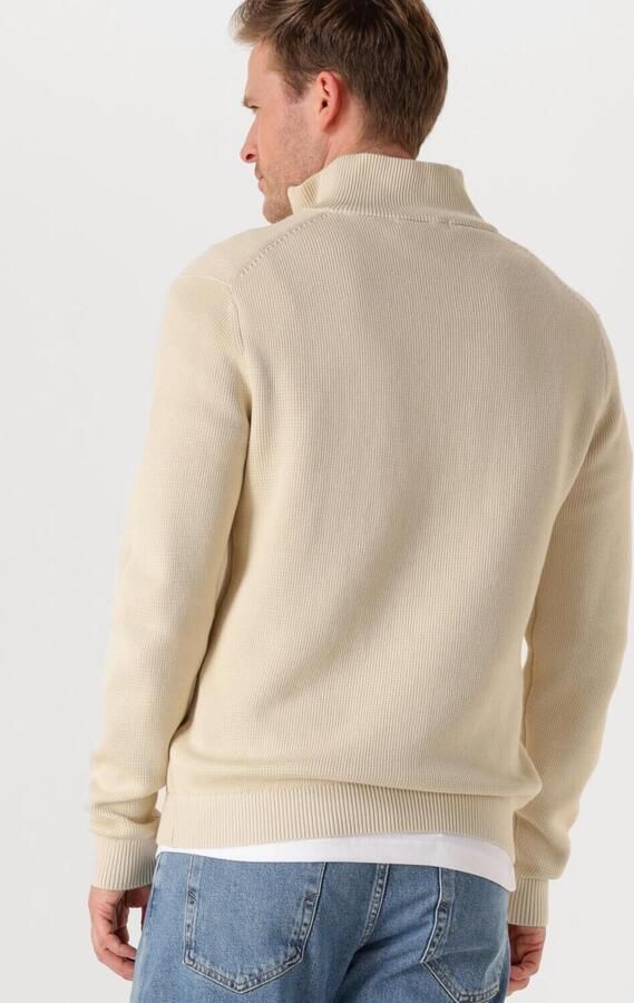 SELECTED MEN Heren Truien & Vesten Slhdane Ls Knit Structure Half Zip Noos Beige - Foto 3