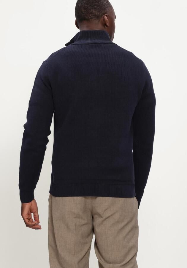 SELECTED MEN Heren Truien & Vesten Slhdane Ls Knit Structure Half Zip Noos Donkerblauw - Foto 3