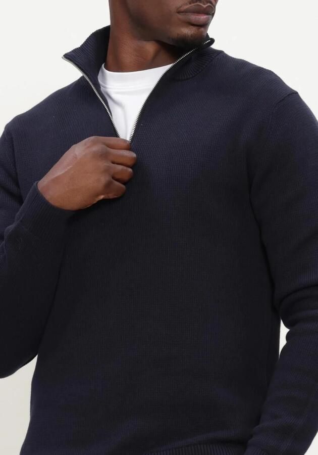 SELECTED MEN Heren Truien & Vesten Slhdane Ls Knit Structure Half Zip Noos Donkerblauw - Foto 4