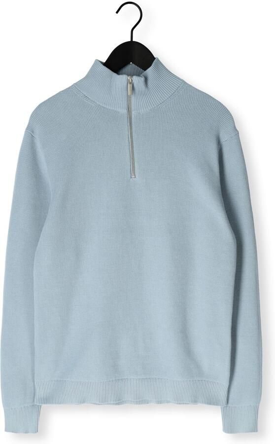 SELECTED MEN Heren Truien & Vesten Slhdane Ls Knit Structure Half Zip Noos Lichtblauw - Foto 4