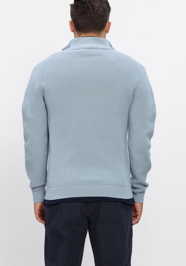 SELECTED MEN Heren Truien & Vesten Slhdane Ls Knit Structure Half Zip Noos Lichtblauw - Foto 2