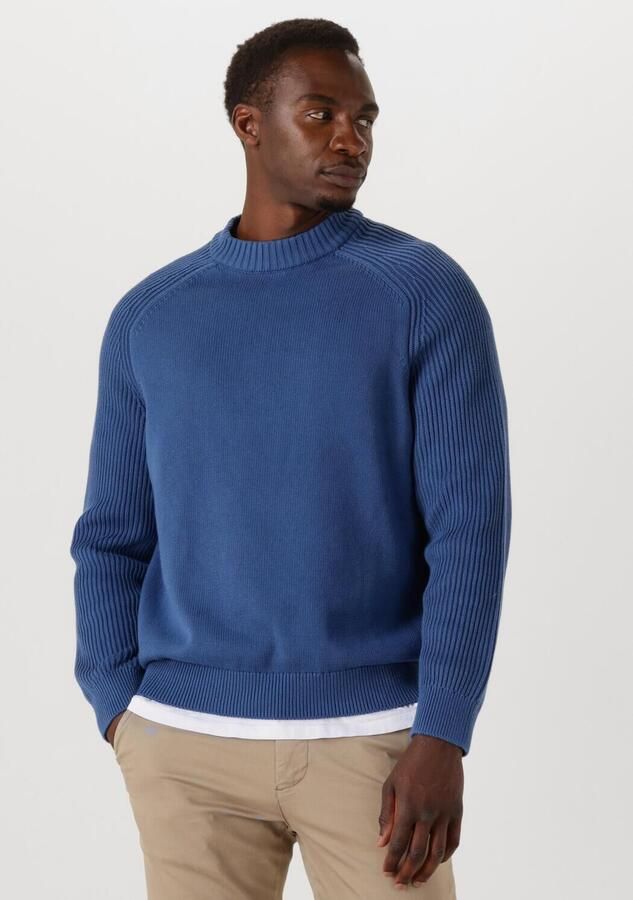 SELECTED MEN Heren Truien & Vesten Slhdereck Ls Knit Relaxer Rib Mock Neck Blauw - Foto 4