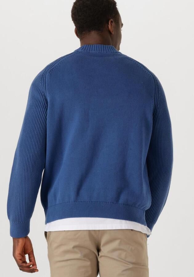 SELECTED MEN Heren Truien & Vesten Slhdereck Ls Knit Relaxer Rib Mock Neck Blauw - Foto 1