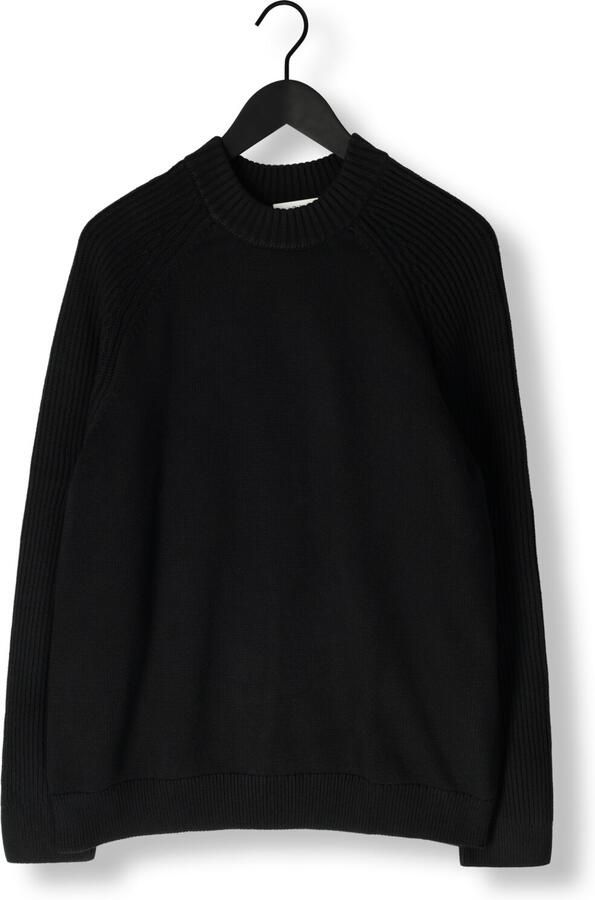 SELECTED MEN Heren Truien & Vesten Slhdereck Ls Knit Relaxer Rib Mock Neck Zwart - Foto 3