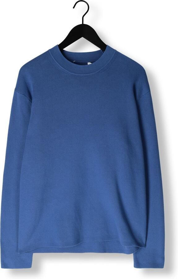 SELECTED MEN Heren Truien & Vesten Slhmike Light Ls Knit Relaxed Mock Neck Blauw - Foto 4