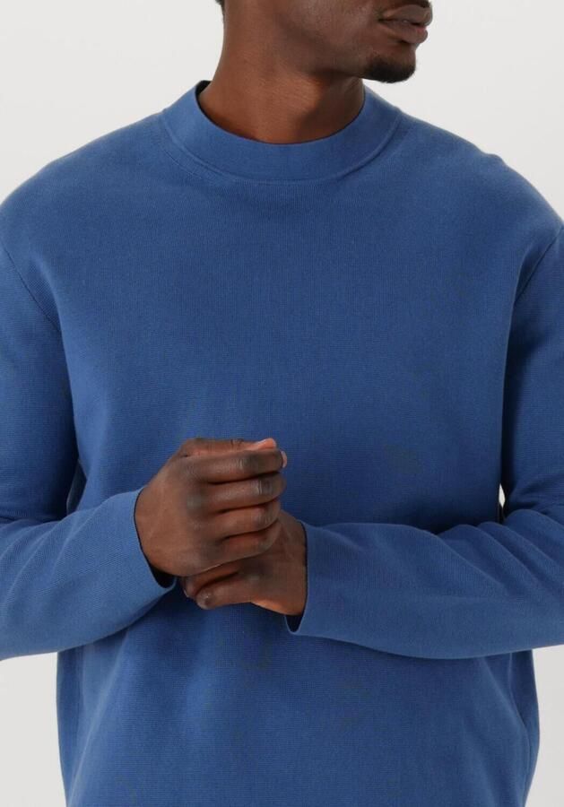 SELECTED MEN Heren Truien & Vesten Slhmike Light Ls Knit Relaxed Mock Neck Blauw - Foto 3