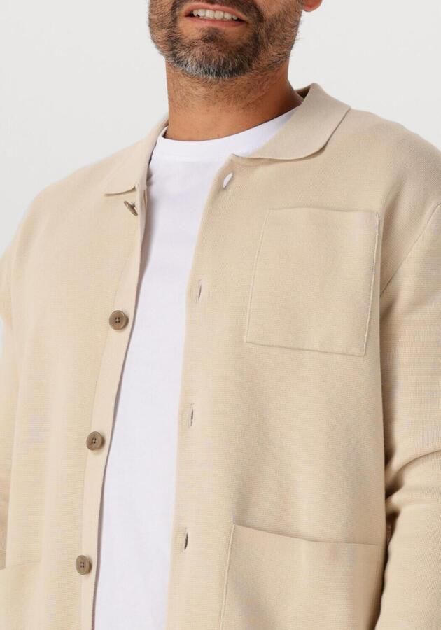 SELECTED MEN Heren Truien & Vesten Slhmike Light Ls Knit Relaxed Polo Cardigan Beige - Foto 2