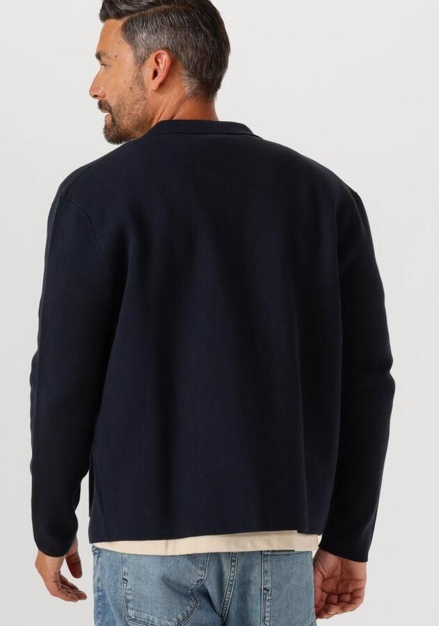 SELECTED MEN Heren Truien & Vesten Slhmike Light Ls Knit Relaxed Polo Cardigan Donkerblauw - Foto 2