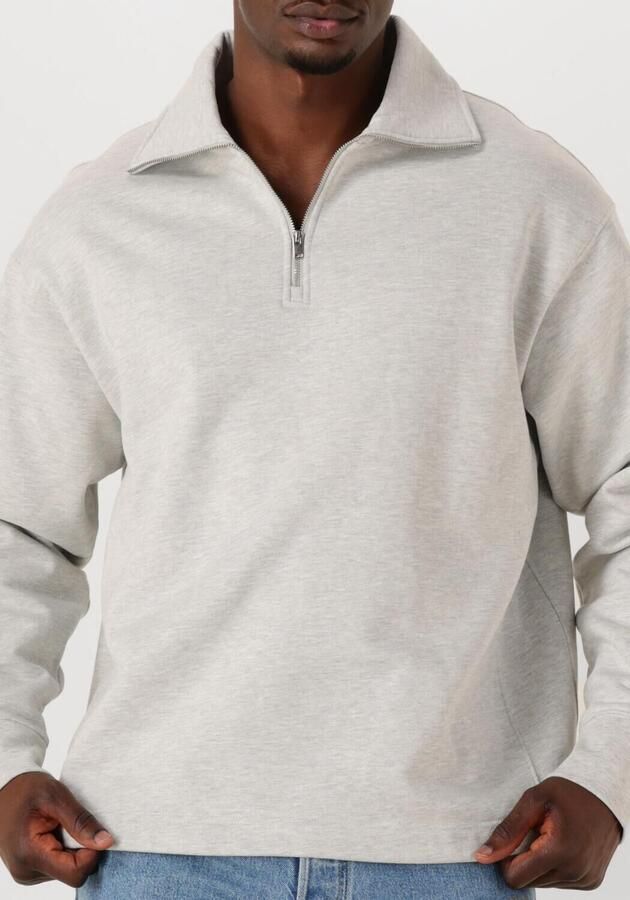 SELECTED MEN Heren Truien & Vesten Slhrelaxaron Ls Half Zip Sweat Lichtgrijs - Foto 3