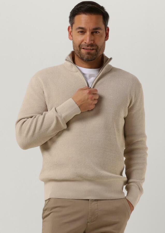 SELECTED MEN Heren Truien & Vesten Slhrodney Ls High Neck Half Zip Gebroken Wit - Foto 4