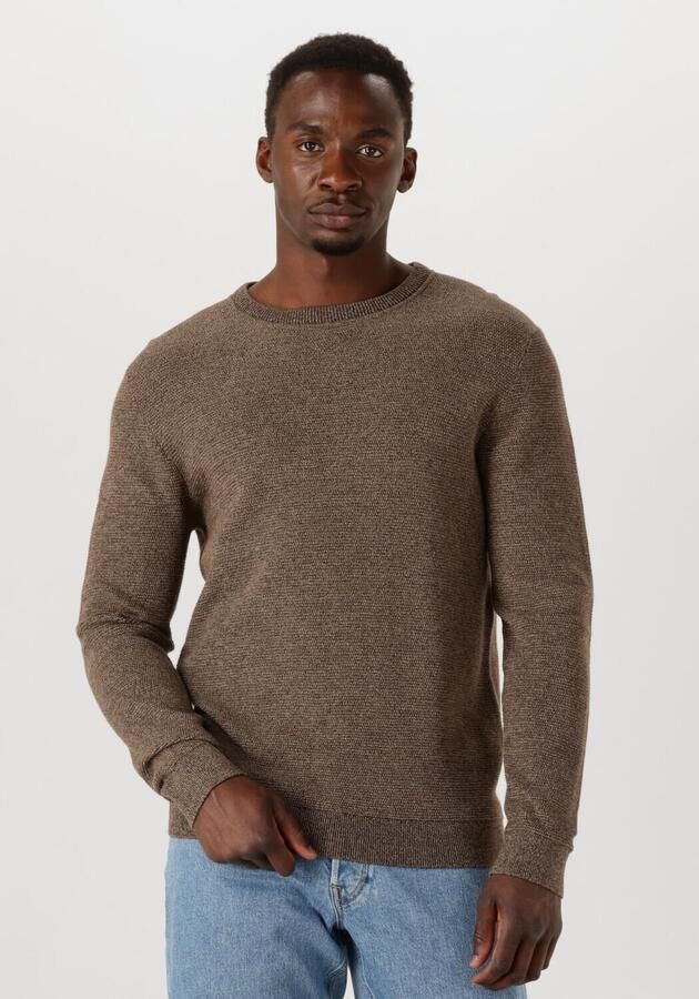 SELECTED MEN Heren Truien & Vesten Slhross Ls Knit Structure Crew Neck Noos Bruin - Foto 4