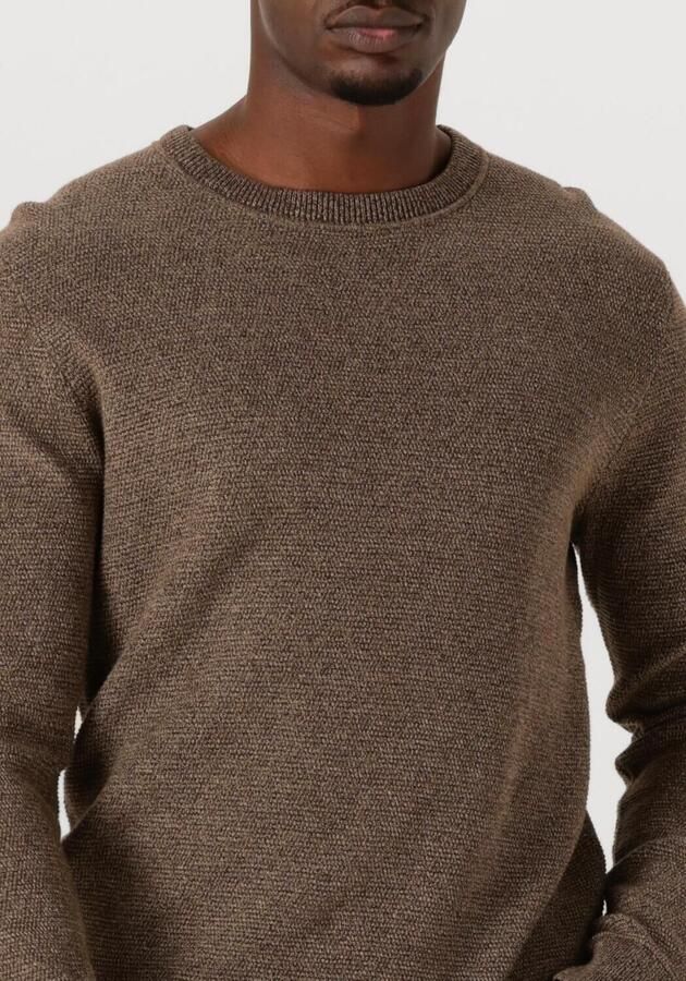 SELECTED MEN Heren Truien & Vesten Slhross Ls Knit Structure Crew Neck Noos Bruin - Foto 2