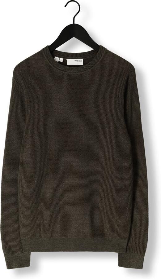 SELECTED MEN Heren Truien & Vesten Slhross Ls Knit Structure Crew Neck Noos Groen - Foto 4