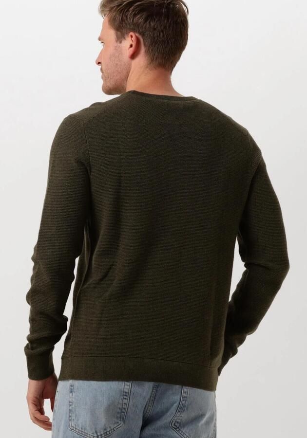 SELECTED MEN Heren Truien & Vesten Slhross Ls Knit Structure Crew Neck Noos Groen - Foto 2