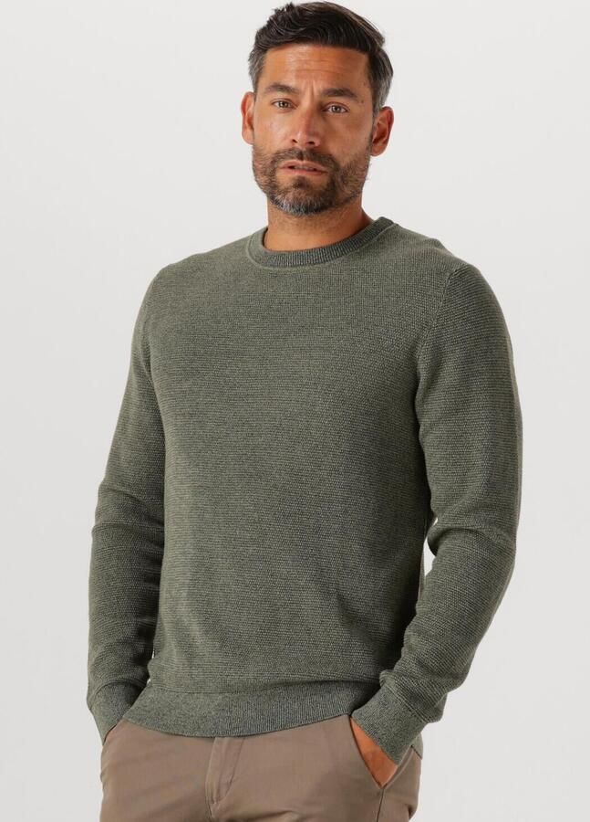 SELECTED MEN Heren Truien & Vesten Slhross Ls Knit Structure Crew Neck Noos Olijf - Foto 4