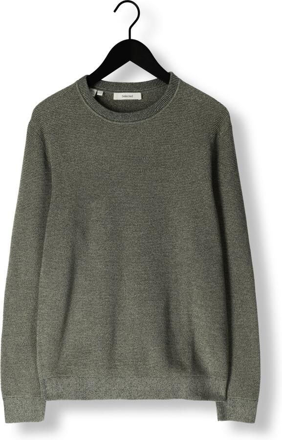 SELECTED MEN Heren Truien & Vesten Slhross Ls Knit Structure Crew Neck Noos Olijf - Foto 3