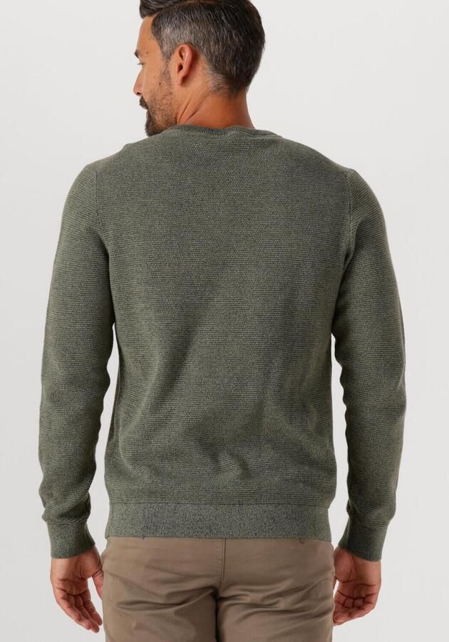 SELECTED MEN Heren Truien & Vesten Slhross Ls Knit Structure Crew Neck Noos Olijf